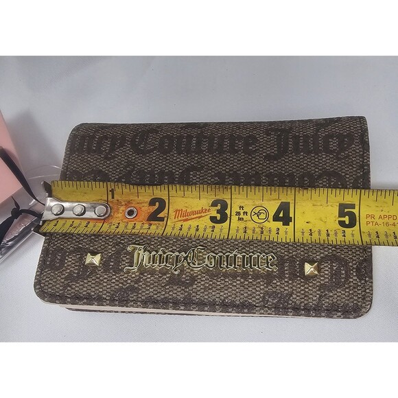 Juicy Couture Chestnut Chino & Pink Credit Card Bifold Wallet Key Ring NWT - Picture 9 of 10